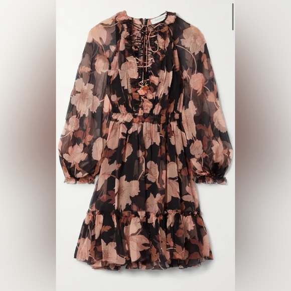 Zimmermann Concert Lace-Up Silk mini dress - Picture 6 of 11